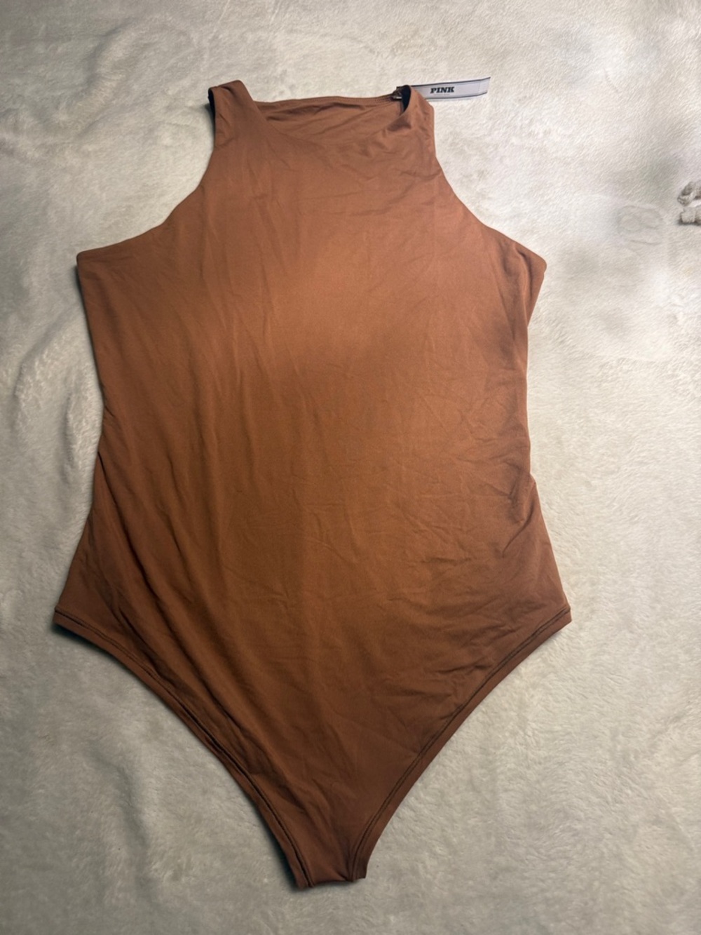 PINK Victoria's Secret Toasted Caramel Scoop Neck Bodysuit
